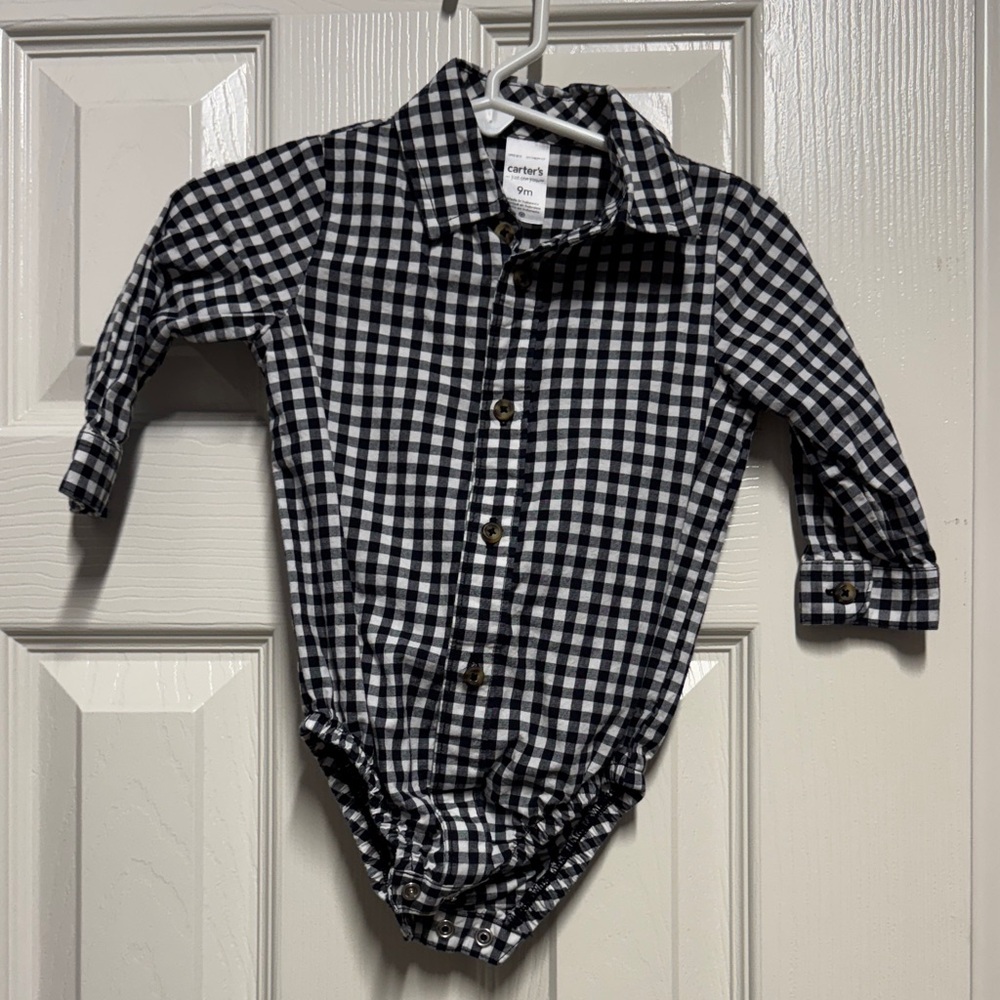 Carter's Black and White Checkered Baby Bodysuit